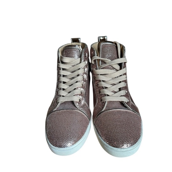 Christian Louboutin BIP BIP Woman Orlato Sequin Hi High Top sneakers RETAIL 995 - Picture 4 of 7